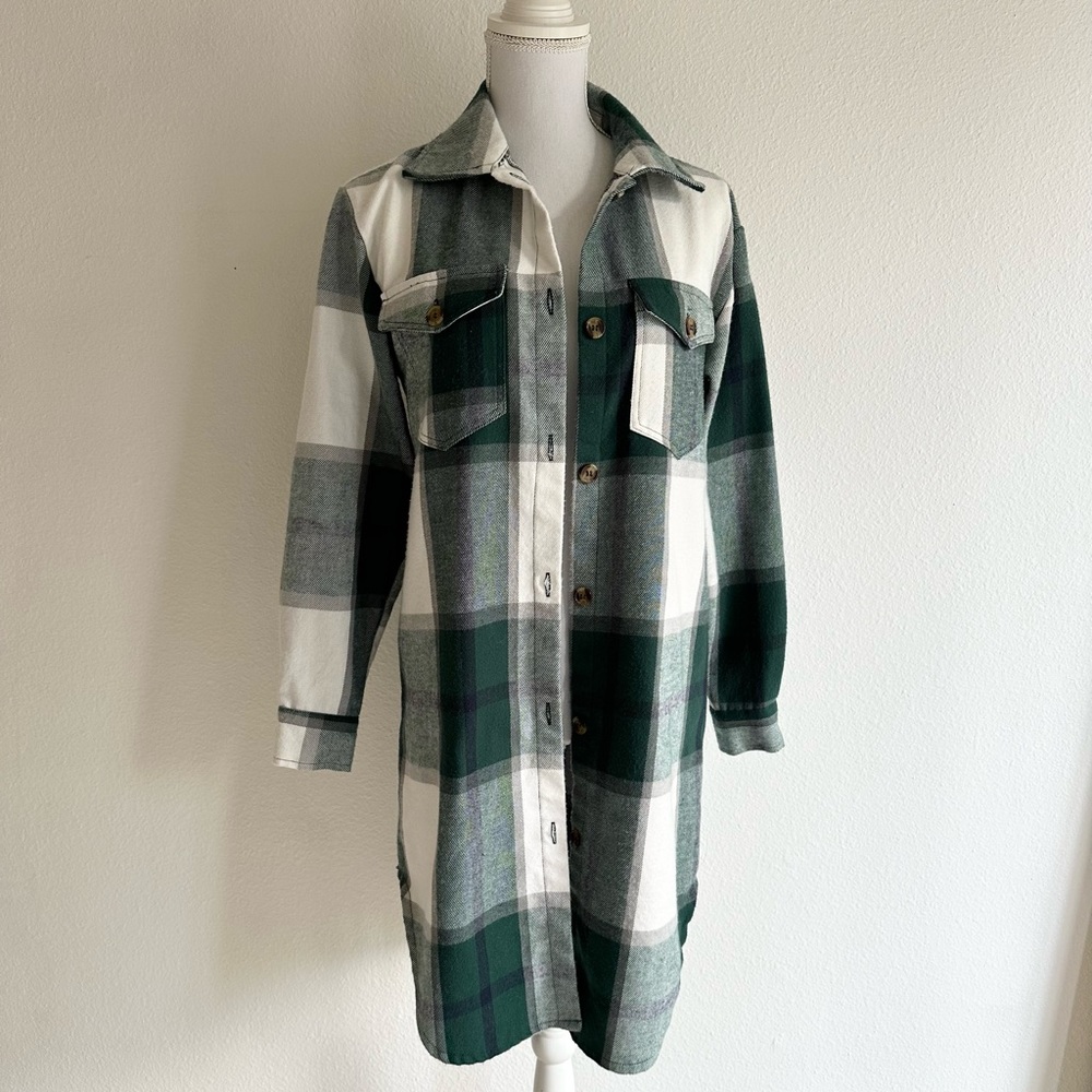 Long plaid shaket